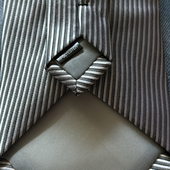 BARASSI Doni Barassi silver‎ stripe men’s tie - Picture 4 of 4